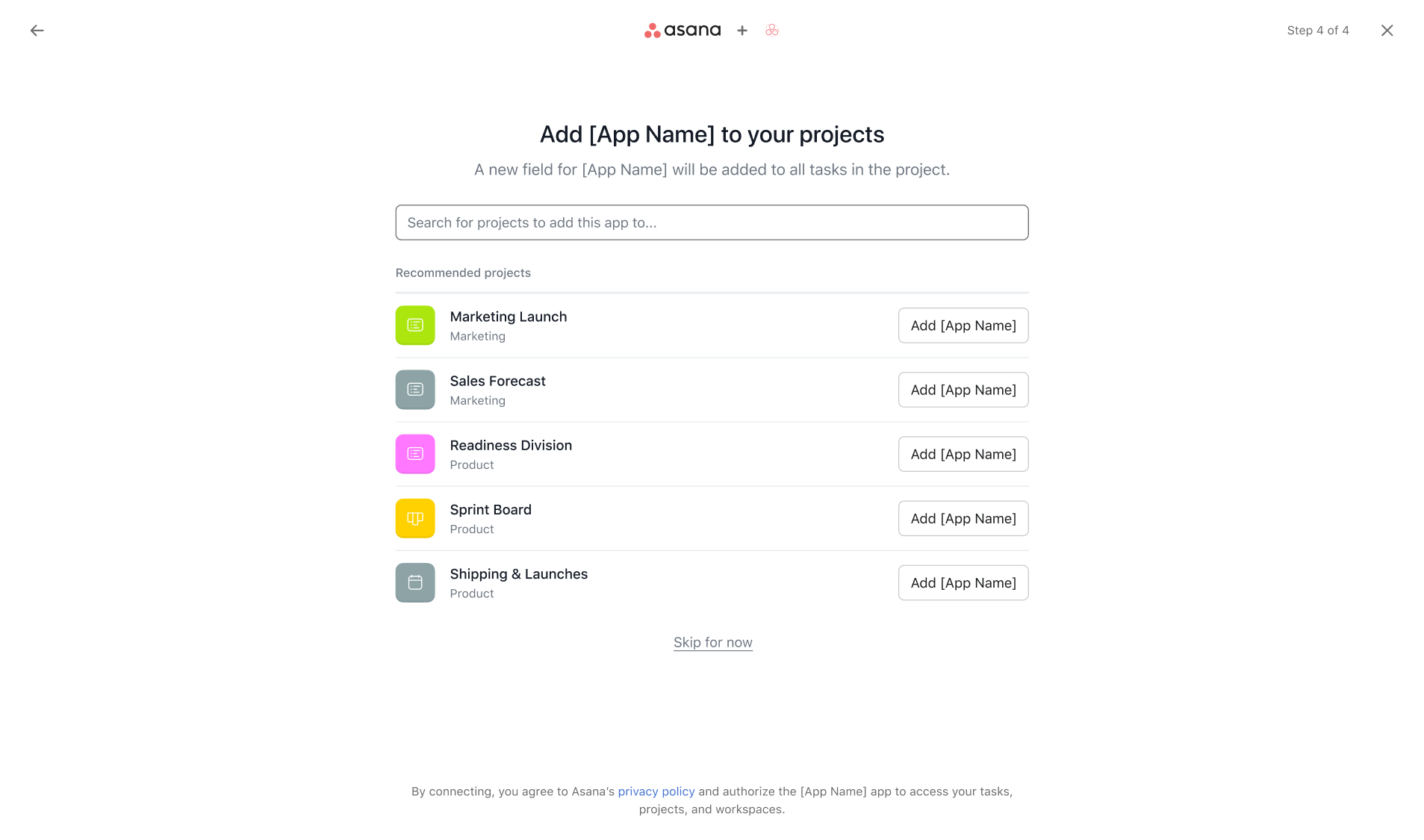 add app to projects